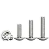 Tornillos Redondos de Cabeza de Cruz con Arandela Chapados en Níquel para PWM, Tornillos de Cabeza Plana, Tornillos para Máquina, Tornillos para Manijas de Puertas de Gabinete, Colección de Tornillos y Pernos M1.4-M6