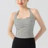Top Esportivo com Características à Prova de Impacto, Design Traseiro Estiloso, Regata para Pilates Yoga com Bojos, Sutiã Halter Sexy Push-Up