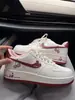 Zapatos Putian Air Force One Af1 Zapatos Blancos Co-Branded Air Tenis para Hombre y Mujer Trigo Piel de Vaca de Primera Capa Zapatos Deportivos de Caña Baja