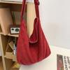2024 nova moda retrô bolsa de ombro mulher de grande capacidade corduroy crossbody bag feminino nicho moda textura bolsa bolinho