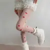 Medias de Seda Estilo Aula Nocturna para Mujer, Medias de Punto Lindas con Estampado de Fresas para Primavera y Otoño Lolita, Medias Negras Sexy Estilo JK Japonés