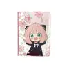 Caderno Rosa Sakura Aniya A5 com Página Colorida Desenho Animado Fofo Bloco de Notas de Couro Planejador de Alta Qualidade Caderno de Estudante
