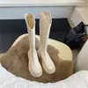 Primer Encuentro Botines Chelsea Botas Largas Blancas 2026 Nuevo Otoño Invierno Botas Martin de Suela Gruesa Botas de Montar de Caña Alta para Mujer