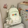 Nova Mochila Lisa Estilo Coreano, Mochila Escolar Casual e Leve para Alunos do Ensino Fundamental, Letras Bordadas de Alto Valor, Mochila para Alunos do Ensino Médio