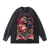 Sudadera Redonda Retro Americana Transfronteriza Attack on Titan Oversize Holgada Lavada Desgastada Algodón Puro Peso Pesado 28