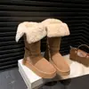 Primer Encuentro Ji Suela Gruesa Dos Usos Aterciopelado Engrosado Botas de Nieve Mujer Invierno Cálido Moda Zapatos de Algodón Versátiles Modernos Botas Largas de Media Caña