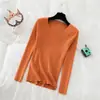Top de punto fino para primavera y otoño 2026, nuevo y moderno, con cuello en V y manga larga, suéter interior de corte bajo para mujer, otoño e invierno