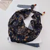 Bufanda de Gasa Estampada Suave Hecha a Mano con Perlas para Mujer, Delicado Pañuelo para Sesión de Fotos Estilo Bosque Pastoral, Bufanda Delgada Decorativa