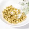Materiales accesorios para joyería hecha a mano DIY con cuentas al por mayor latón chapado en oro punto grano cuentas óvalos metal cuentas sueltas