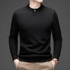 Nuevo Estilo Otoño e Invierno 2026 para Hombres de Mediana Edad Suéter de Cuello Redondo Camiseta de Manga Larga de Color Sólido Camiseta Térmica Casual de Manga Larga