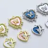 Colgante Creativo de Corazón con Zirconia de Goteo de Aceite Colgante de Aleación Material para Collar Pulsera Pendientes Accesorios de Ropa Hechos a Mano DIY