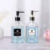 500ml sabonete líquido álcool em gel frasco de vidro transparente metal líquido por cabeça recipiente de subembalagem frasco de vidro