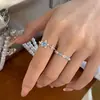 Anel Estrela Azul de Alta Qualidade para Mulheres, Luxo Acessível, Romântico Elegante Francês, Anel Aberto Versátil, Tendência de Anel para Dedo Indicador de Nicho