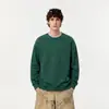 Nueva sudadera de punto jacquard con cuello redondo, color liso, para hombre, adecuada para primavera y otoño, estilo callejero americano, corte holgado, elegante y genial