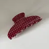 Pinza Grande para el Cabello de Acetato con Lunares Rojos, Azules y Negros Estilo Retro Francés Pinza para el Cabello en la Parte Posterior de la Cabeza Accesorios para el Cabello