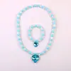 Set de Collares para Niñas Pulsera de la Princesa Congelada Pendiente Anillo Joyería para Bebé Accesorios de Copo de Nieve Joyería para Niñas