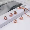Huiyue venta caliente transfronteriza pulsera de moda con forma de corazón hueco para mujer, corazón con cuentas, colgante brillante de oro rosa