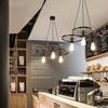 Lámpara de bar de restaurante de estilo industrial, lámpara de bar, lámpara de bar, lámpara de barbacoa, lámpara de araña retro con rueda de hierro y personalidad creativa.