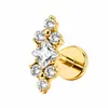 Brincos de Titânio F136 Venda Quente Transfronteiriça Titânio G23 Quadrado Zircônio Piercing Corporal Piercing Labial Piercing de Língua Em Estoque Atacado