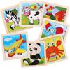 9 piezas de rompecabezas pequeños, juguetes de madera para niños, educación temprana para bebés, dibujos animados de animales, tráfico, rompecabezas de madera cognitivo, venta al por mayor