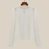 270g Pana AcanaladaCuello Semi Alto Otoño e Invierno Capa Base para Mujer Estilo Nuevo Chaqueta Cardigan de Doble Cremallera Top Interior