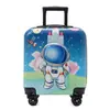 Maleta Trolley de 18 Pulgadas de Dibujos Animados 3D con Cremallera, Equipaje de Mano Pequeño con Gráficos y Texto Imprimibles, Maleta de Viaje con Ruedas Giratorias