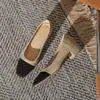 Zapatos de tacón grueso de un solo color estilo Chanel para mujer, Nuevo modelo Primavera 2026, Zapatos de tacón medio cómodos de boca poco profunda, Zapatos de tacón alto franceses