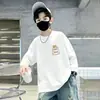 Roupa infantil camiseta de manga comprida para meninos 100% algodão puro roupa de outono para meninos 2026 novo estilo camiseta básica para meninos top moderno