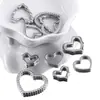 2 Colgantes de Anillo de Acero Inoxidable 304 con Corazón Hueco de Múltiples Estilos, Joyería y Accesorios de Ropa DIY Simples y Versátiles