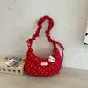 Bolso bandolera de gran capacidad estilo coreano casual minimalista nicho femenino lunares plisado bajo el brazo 2026 nuevo