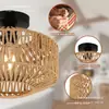 Iluminación Americana Bohemio Dao Casa de Huéspedes Entrada Balcón Sala de Estar Comedor Transfronterizo Rural Mimbre Tejido Lámpara de Techo Hierro
