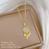 [Acero de Titanio] Ojo de Gato Zorro Personalizado Lujo Ligero Temperamento Precioso Collar Totalmente Diamantado para Mujer Más Fácil de Combinar Cadena para Clavícula Cadena de Acero de Titanio