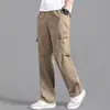 Calça de trabalho casual masculina de marca independente para cross-border, calça esportiva leve de perna reta com múltiplos bolsos para primavera e outono ao ar livre, calça comprida casual
