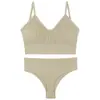 Ropa interior para mujer fina pecho pequeño push up sexy sin aros cómoda camisola con almohadilla Traje de sujetador francés