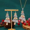 Pendientes largos de árbol de Navidad con costuras de aleación transfronterizas de Europa y Estados Unidos, pendientes de Navidad de carnaval de fiesta de moda para mujer, venta al por mayor