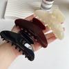 Estilo coreano de lujo ligero Pinza de garra ovalada de alta calidad Pinza para el cabello de acetato Tamaño grande Pinza de tiburón Pinza para el cabello Recogido de cabello Estampado de leopardo Accesorios para el cabello para mujer