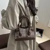 Bolso de Cuadros Simple Estilo Coreano de Nicho para Mujer 2025 Invierno Nuevo Bolso de Mano Cruzado Urbano Versátil