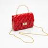 2024 Nova Bolsa Feminina Transversal de Ombro com Corrente de Pérolas, Bolsa Jelly para Celular