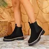Estación Independiente de Mujer Transfronteriza Europea y Americana Venta Caliente Botines Botas de Trabajo Suela Gruesa Elástico Chelsea Casual Aumentar Wholesale Talla Grande