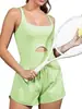 Nova Saia de Tênis com Sensação de Segunda Pele da Amazon para Mulheres, Secagem Rápida, Absorvente de Suor Macacão Esportivo, Costas Abertas Cruzadas Sem Mangas Roupa de Yoga