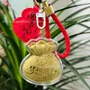 Colgante de Oro Puro 999, Cadena para Teléfono Móvil Princesa de la Riqueza, Llavero para Bolso Shuibei y Coche, Souvenir Cultural y Creativo Fulu