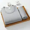 Conjunto de Ropa Interior Térmica de Algodón Puro para Hombre Otoño e Invierno, Estilo Delgado, Capa Base a Prueba de Frío y Cálida, Camiseta Interior y Pantalones de Algodón