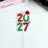 Direitos Autorais Estilo Ins Transfronteiriço Impressão Colorida Feliz Natal Plug-in para Bolo Decoração de Bolo de Natal em Acrílico Suprimentos para Festa