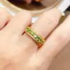 Anillo de Tsavorita Natural Transfronterizo Accesorios para Mujer Nicho Gama Alta Joyería de Plata 925 3*3 Fábrica de Joyería de Lujo Venta Directa