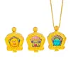 Pu Zuoqiang Color-Preservante Oro Arena Accesorios DIY Giratorio Amarillo Zakiram Dios de la Riqueza Tara Verde Colgante de Thangka Collar