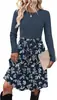 Vestido Transfronteiriço Gola Redonda Canelado Manga Longa Patchwork Xadrez Cadarço Cintura Marcada Corte A Estilo Europeu Outono/Inverno Roupas Femininas
