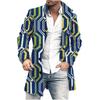 Comercio Exterior Otoño e Invierno Nuevo Abrigo de Lana Estampado Retro de Cuello Alto para Hombre Abrigo Casual para Hombre
