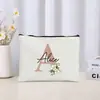 Bolsa de Maquiagem Floral Carta Casamento Presente para Madrinha Organizador de Cosméticos de Viagem Bolsa Lateral Estojo para Lápis Feminino Carteira