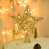 Arte de Hierro Navideño Adhesivo Estrella para la Punta del Árbol Decoración de Árbol de Navidad Adorno Colgante Estrella de Cinco Puntas Tridimensional Decoración Estrella Decoración de la Punta del Árbol