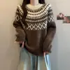 Novo Suéter Pulôver Macio e Aconchegante Oversized para Mulheres Outono/Inverno 2026, Caimento Solto, Tricô de Manga Longa Único e Versátil